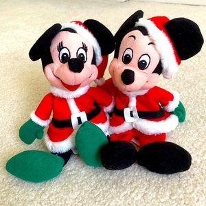 Mickey & Minnie Holiday Bean Bag Plushes
